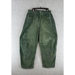 Free People We The Free Good Luck Barrel Corduroy Jeans Size 24 Green